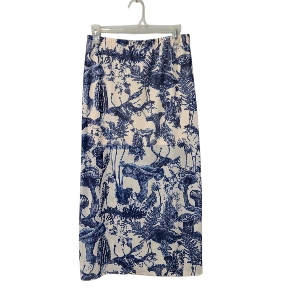 NWOT Sheer Mushroom Print Long Skirt